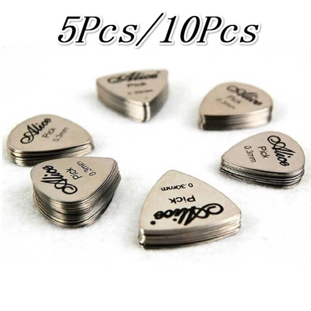 5 pièces/10 pièces plectres de guitare en métal Durable professionnel basse Ukelele plectres de guit