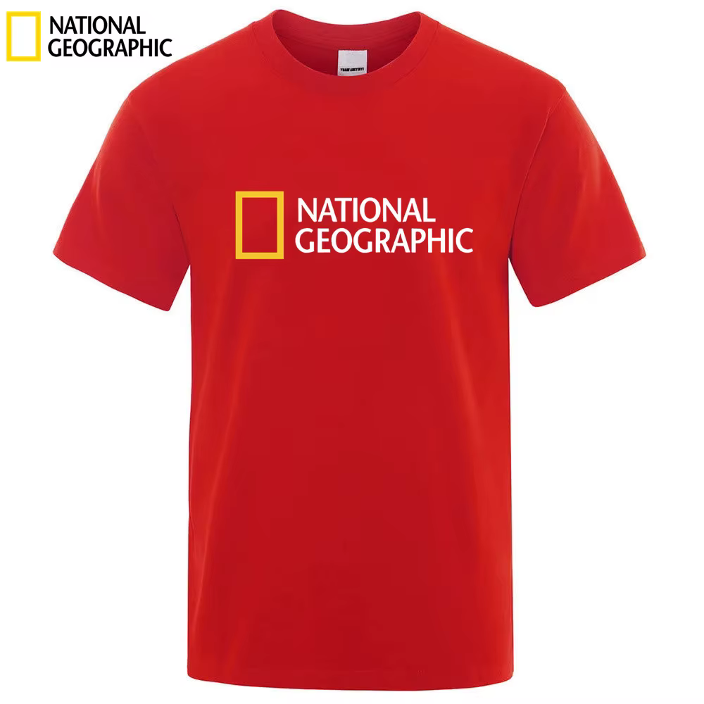 National Geographic imprimé T-Shirt pull à manches courtes décontracté unisexe Couple haut nouvelle 
