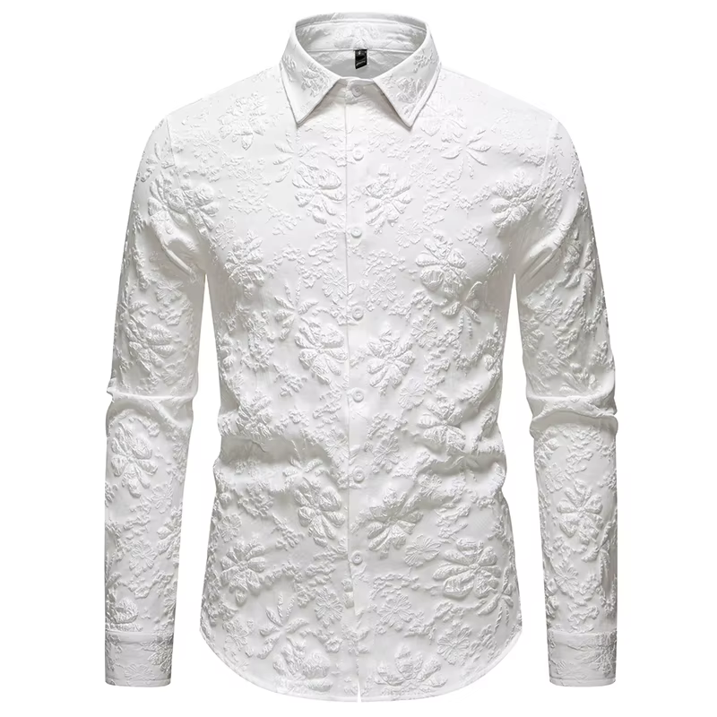 Chemise noire sexy à manches longues et plumes pour hommes, chemises provoqué pour hommes, boîte de 