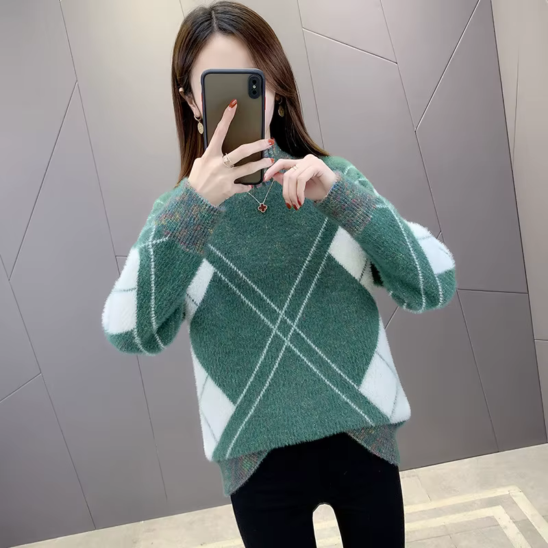 Pull chaud pour femme, ample, col mi-haut, à la mode, chemise à Base épaisse, nouvelle collection au