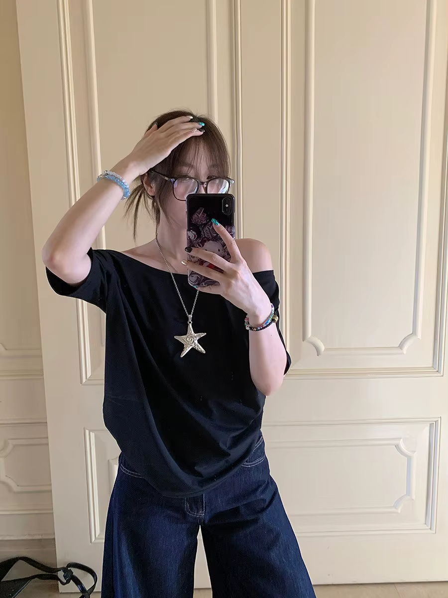 T-shirts femmes solide Simple été décontracté Cleanfit à manches courtes tout-match jeunes filles St