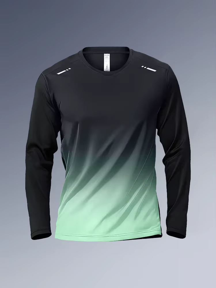 T-shirt à manches longues pour hommes, vêtements de Fitness, printemps-automne, vêtements à séchage