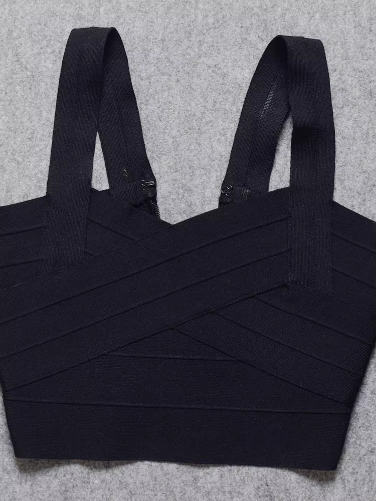 BEAUKEY-Mini camisole bandage spaghetti pour fille, haut classique, blanc, noir, vintage, rouge, ann
