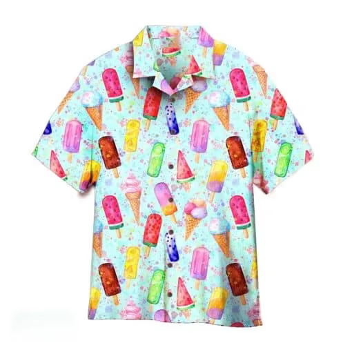 T-shirt unisexe à manches courtes, imprimé 3D motif crème glacée, séchage rapide, style décontracté,