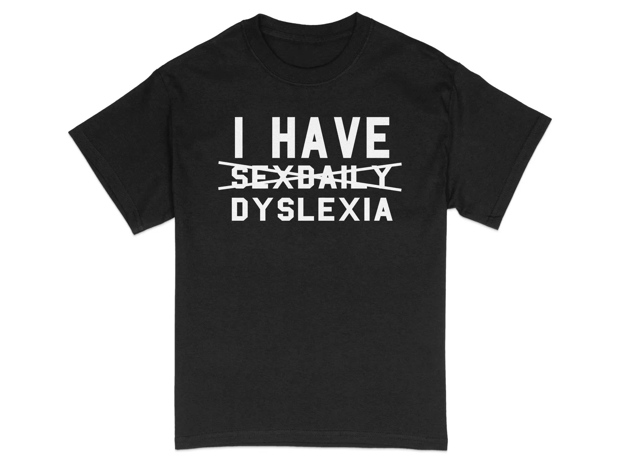 T-shirt amusant pour la sensibilisation à la dyslexie, T-shirt humoristique avec jeu de mots graphiq