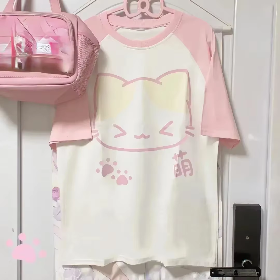T-shirt à Manches Courtes pour Femme, Streetwear, Grunge Japonais, Esthétique Y2k, Harajuku, Dessin 