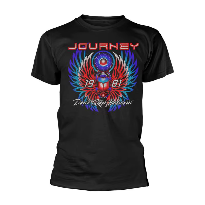 T-Shirt Believin Journey Band 100% coton, t-shirt graphique pour hommes et femmes, Streetwear d'été