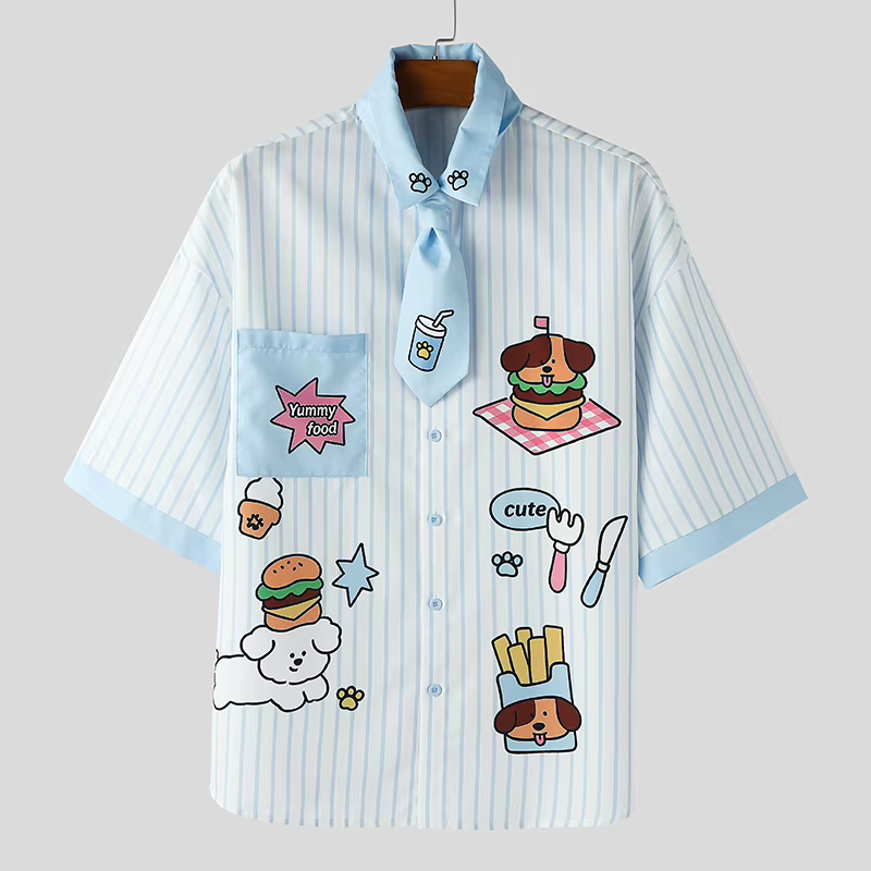 Chemise pour homme INCERUN, imprimé rayé, patchwork, col à revers, manches courtes, vêtements pour h