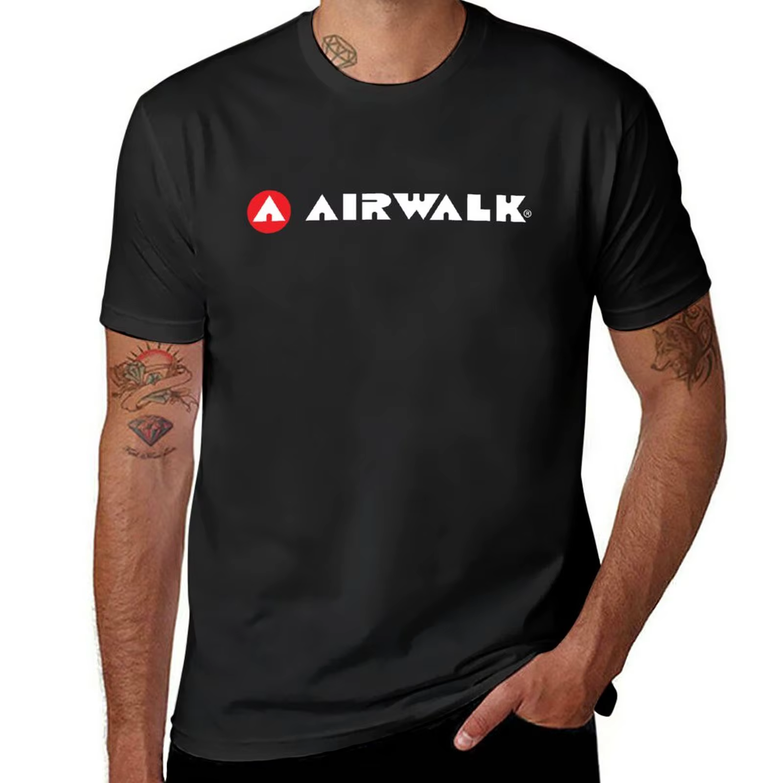 T-shirt graphique avec logo Airwalk pour homme, nouveau, texte blanc