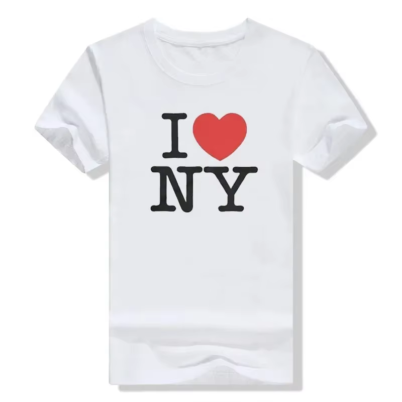 T-shirt I love New York, imprimé avec le slogan I love New York, style streetwear, été, manches cour