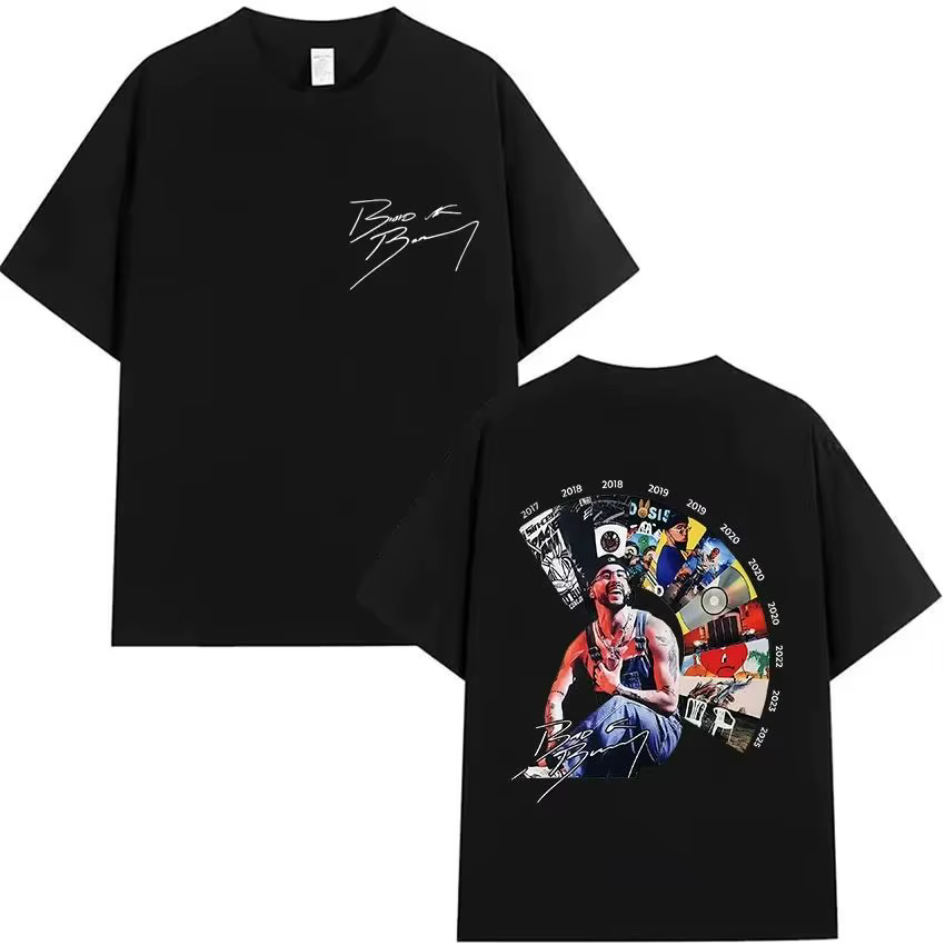 T-shirts Hip Pop Tops Rapper Bad Bunny Tour 2025 Album Merch Debi Tirar Mas Fotos DTMF Graphics T-sh