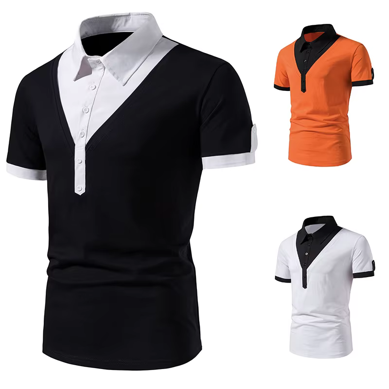 Polo décontracté à manches courtes pour hommes, T-shirt à la mode, taille européenne, couche de Base