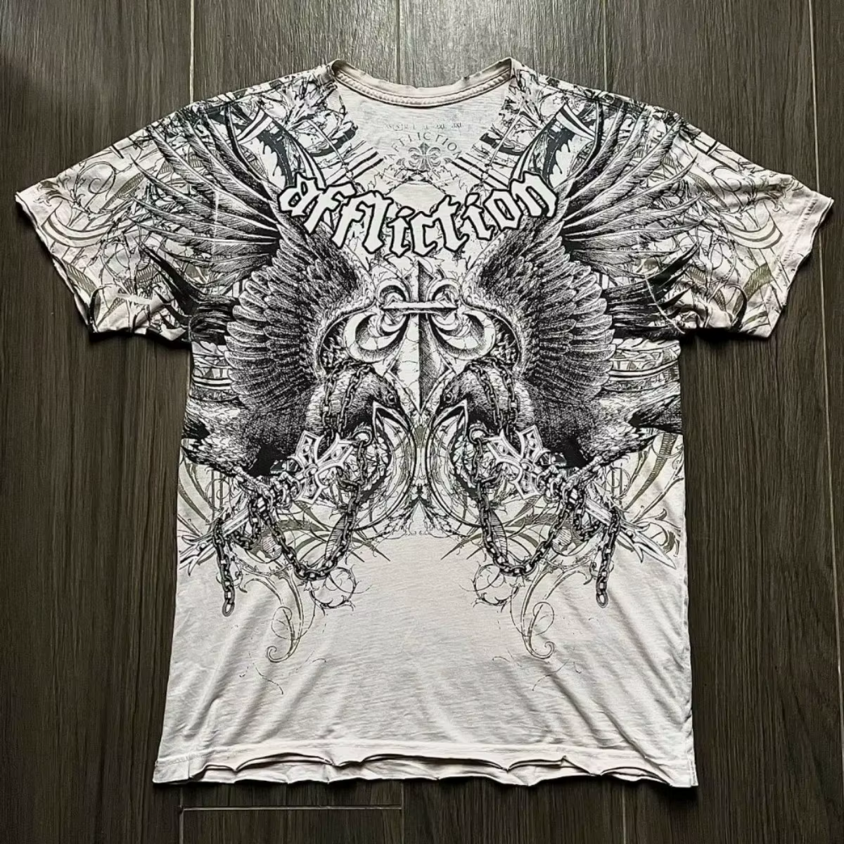 T-shirt d'été pour homme, col rond, imprimé ailes d'ange gothiques et lettres, confortable et respir