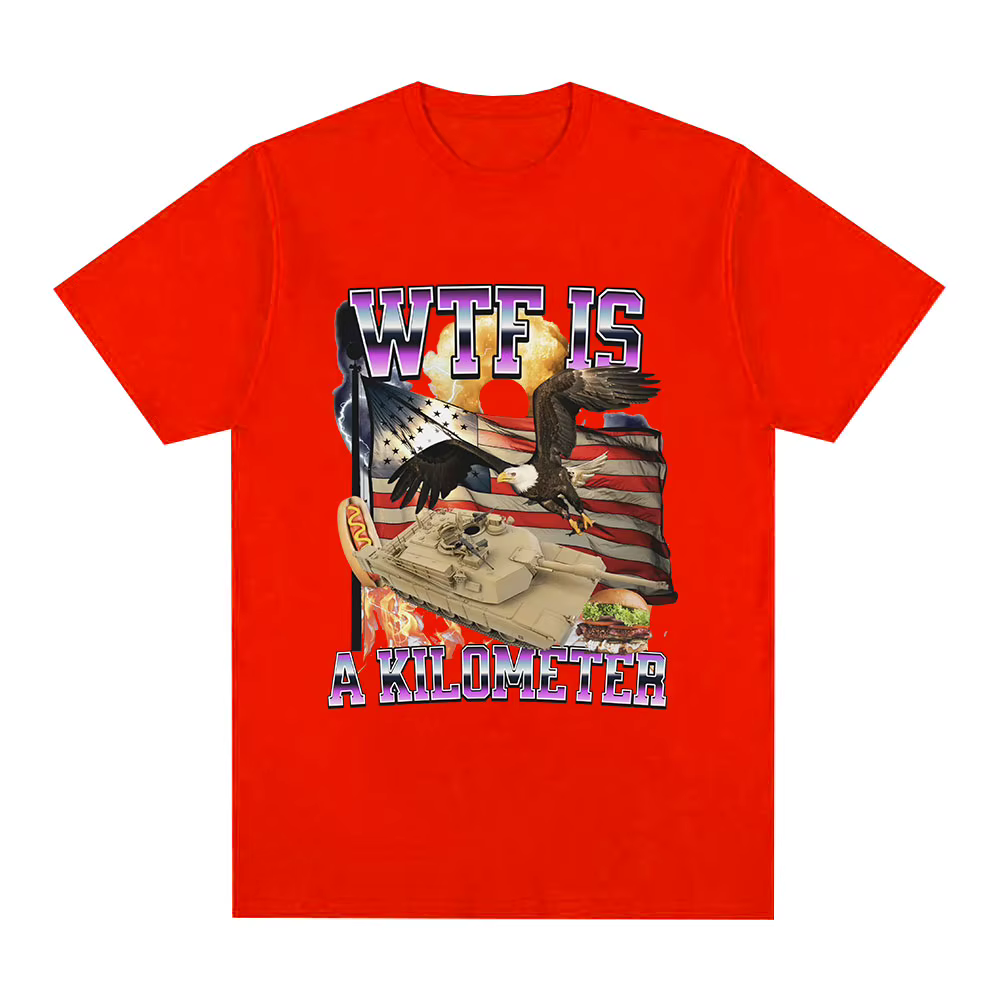 Wtf Is A Kilometer Meme Graphic T-shirt pour homme, T-shirt Hip Hop à la mode, Économie d'été décont