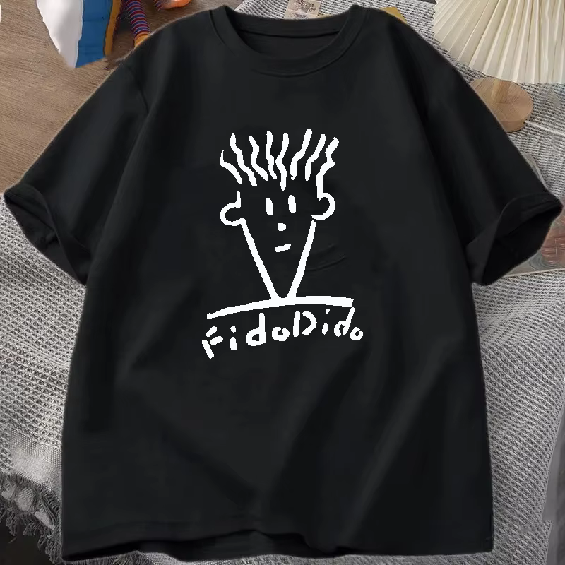 Homme noir t-shirts été T-shirt Fido Dido visage T-Shirt garçons blanc t-shirts Sweat-shirt vêtement