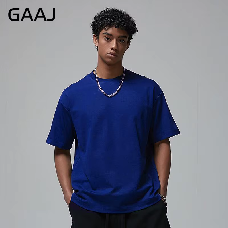 100 T shirt en coton lourd pour hommes et femmes, Tops à manches courtes, Tee shirts solides et surd