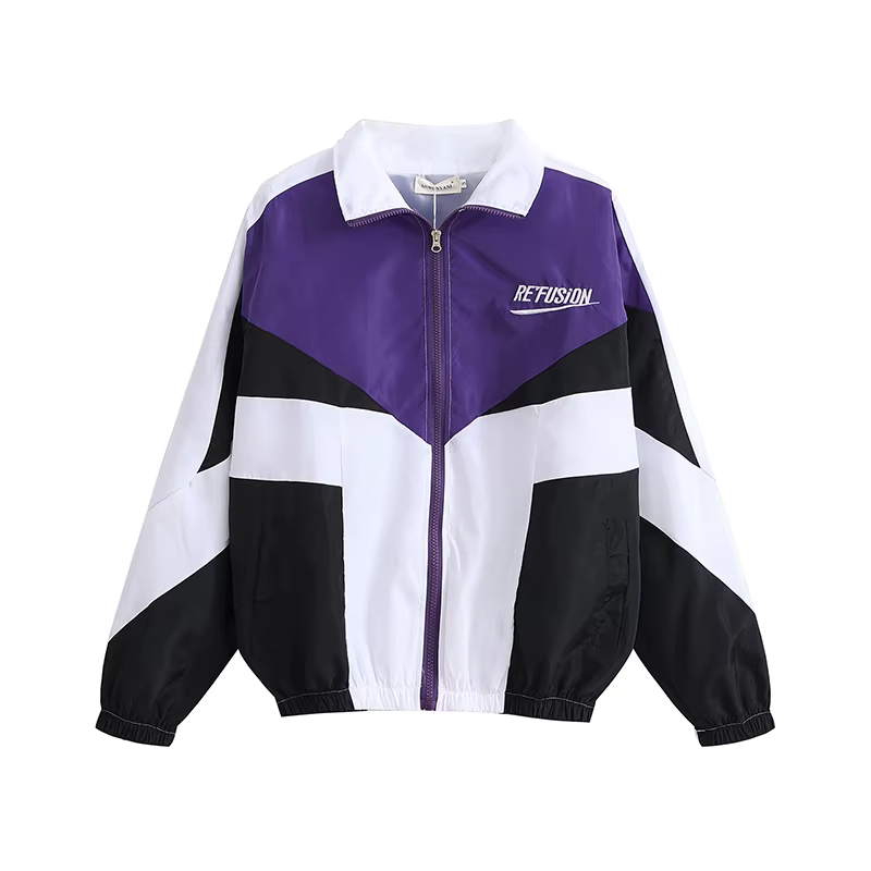 Printemps automne veste universitaire hommes Patchwork broderie Bomber veste décontracté rue lâche m