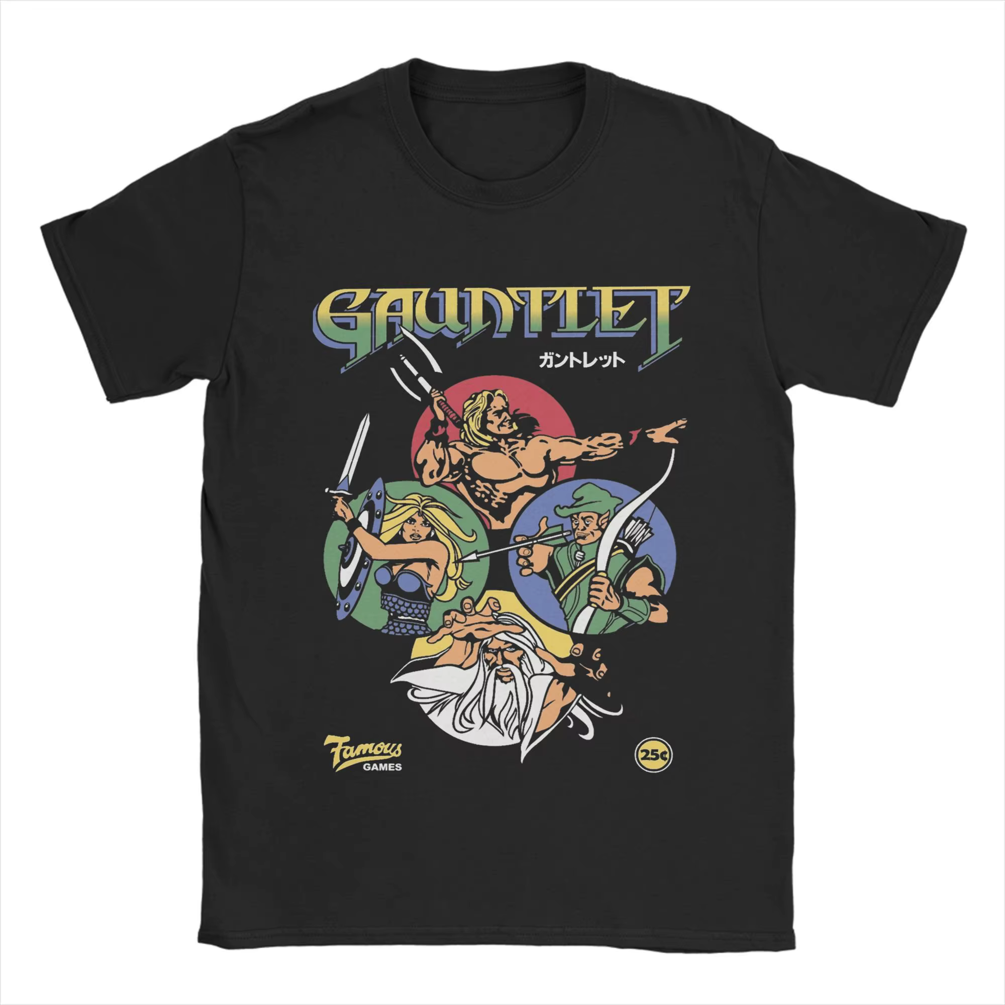 Gauntlet rétro jeu T-Shirt hommes 100% coton incroyable T-Shirt col rond t-shirts à manches courtes 