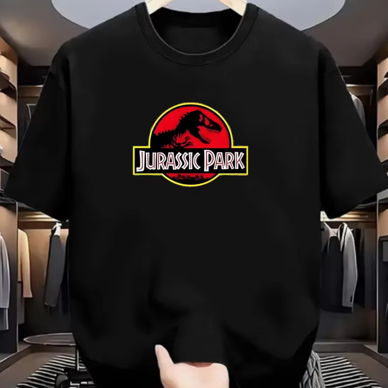 T-shirt Jurassic Park pour hommes et femmes, T-shirt imprimé en coton, chemise amusante décontractée