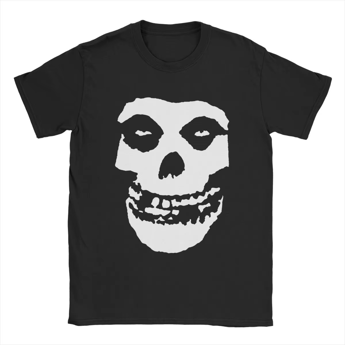 T-Shirts à manches courtes et col rond pour hommes, en pur coton, humoristique, avec crâne Misfits,