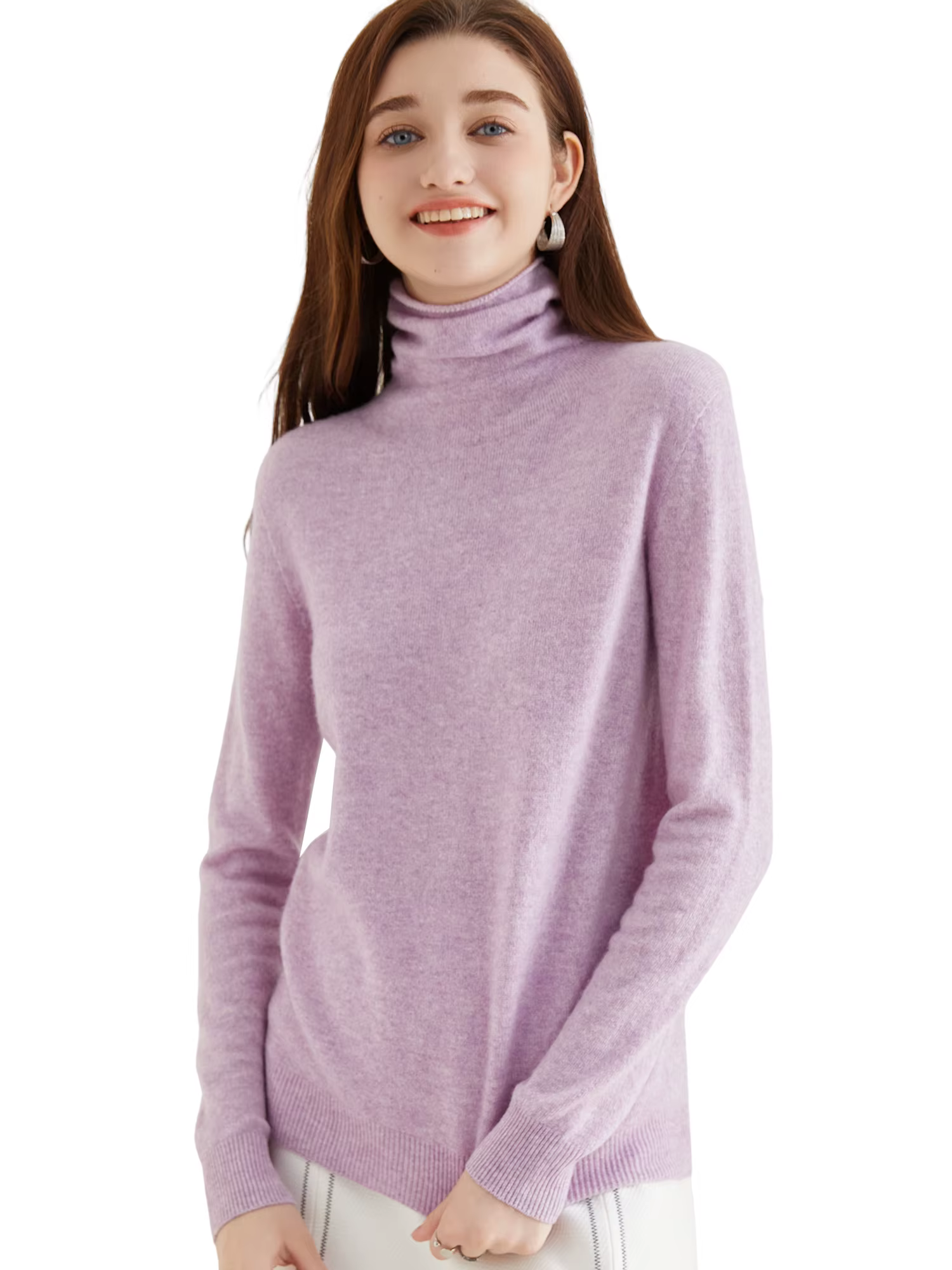 Pull à col roulé femme tricots hauts 100% laine mérinos haut à manches longues mode femmes chandails