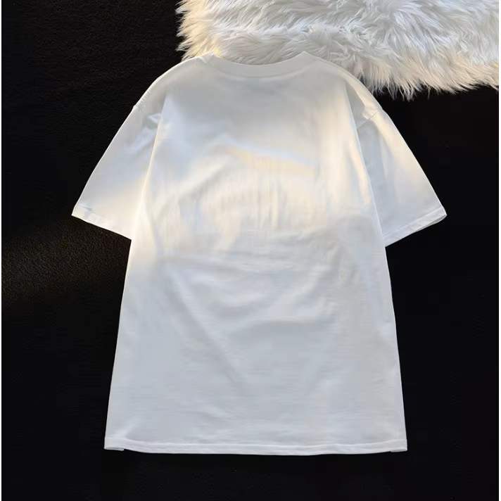 T-shirt manches courtes col rond femme, décontracté, ample et polyvalent, imprimé chat de dessin ani