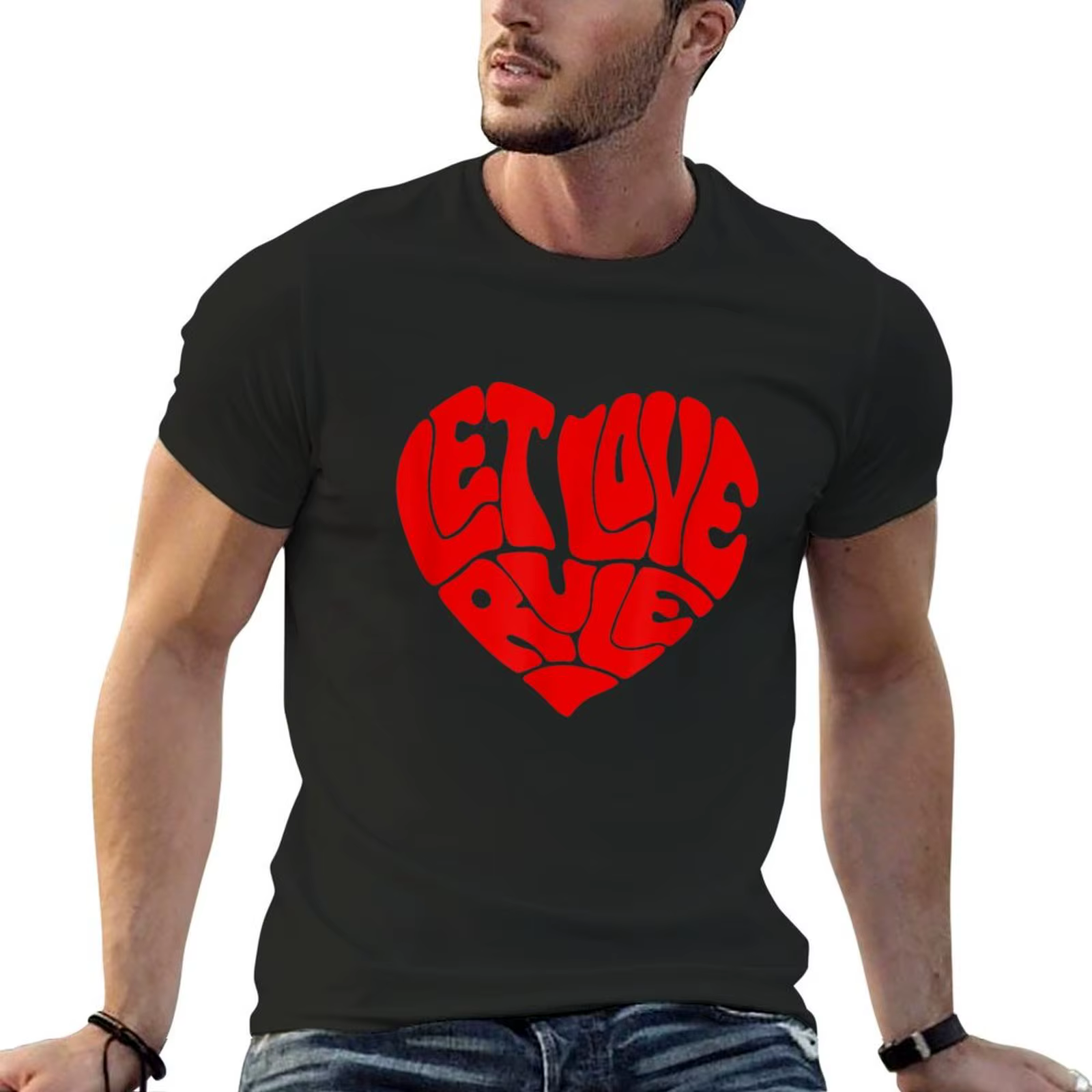 Lenny Kravitz-T-shirt manches courtes pour homme, personnalisé, Red Coussins, Let Love, Instagram, p