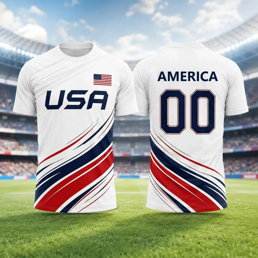 Maillot de football américain 2026 USA – Maillot de supporter drapeau américain – Maillot de footbal