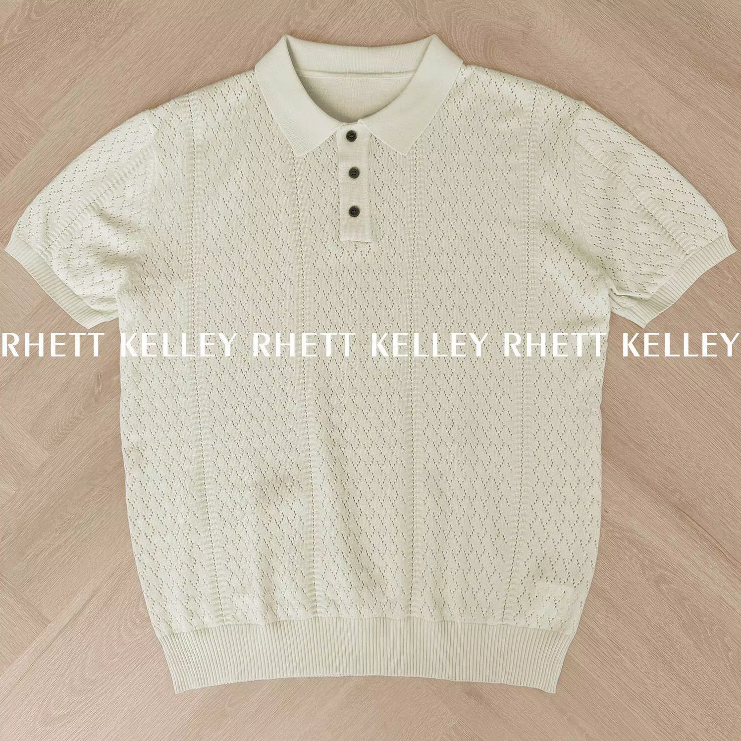 T-shirt Polo en maille à manches courtes pour homme, ajouré et respirant, en soie glacée, Été 2026, 