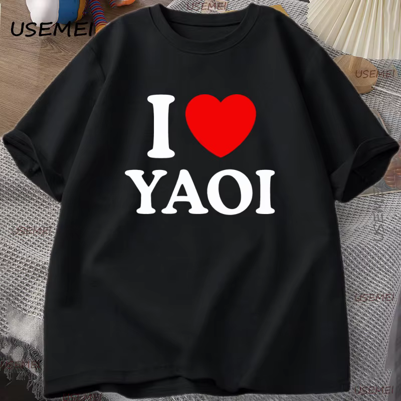 J'aime Yaoi T-Shirt hommes femmes drôle coton à manches courtes vêtements pour hommes Streetwear Y2k