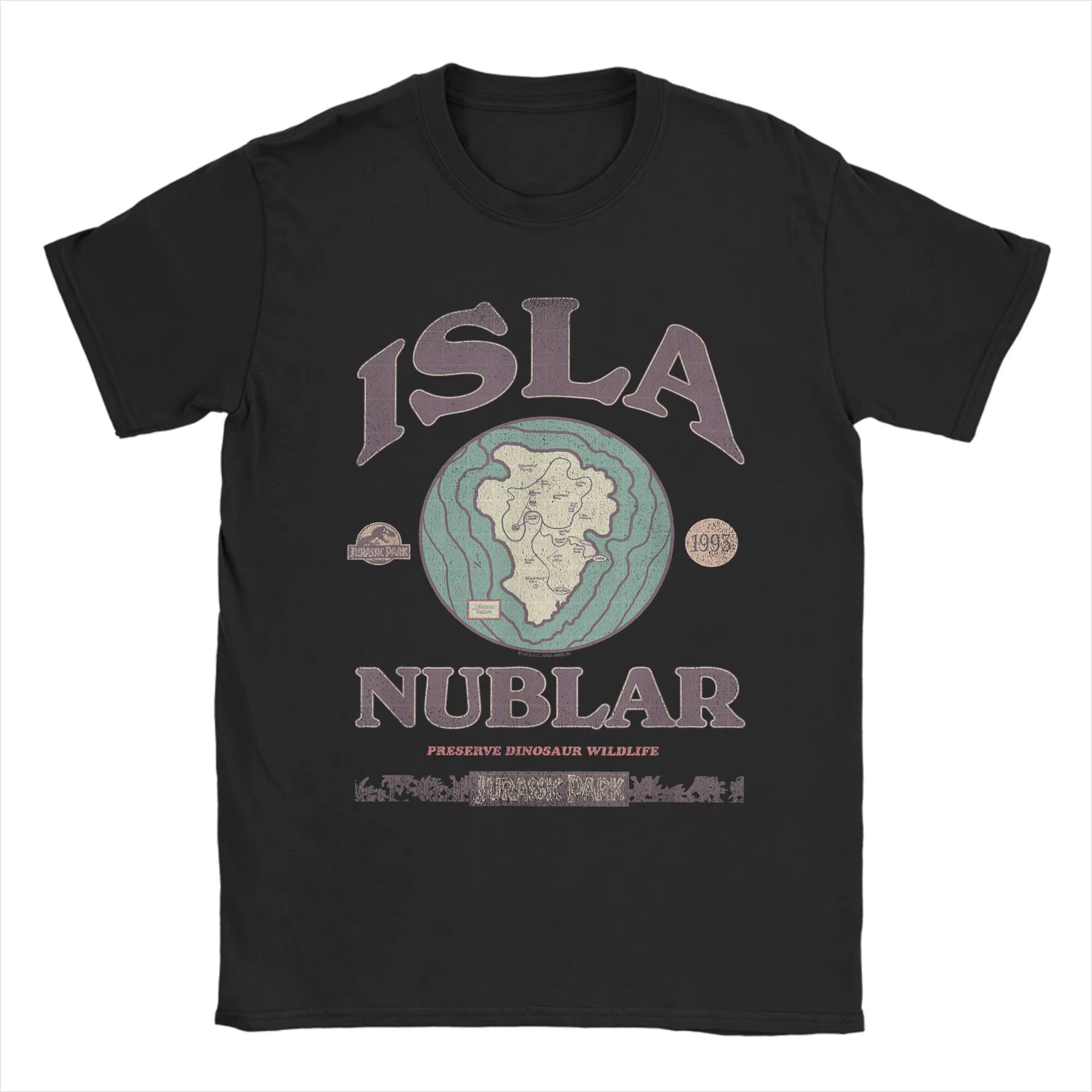 T-Shirts pour hommes Jurassic Isla Nublar Tour 1993 Park t-shirt en coton drôle à manches courtes di