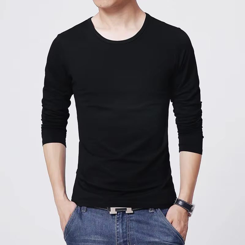 T-shirts Homme Nouveauté 2026 MRMT – T-shirt Slim à Manches Longues pour Homme, Hauts Unicolores pou