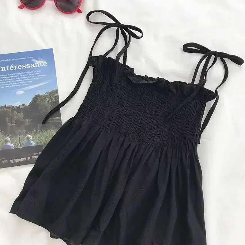 Débardeur Sexy avec nœud licou pour femme, haut court pliable, dos nu, décontracté, Bandage, sans ma