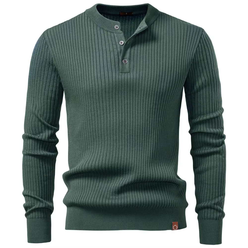 AIOPESON bouton patte Polo hommes côtelé rayure à manches longues coupe contemporaine minimaliste au