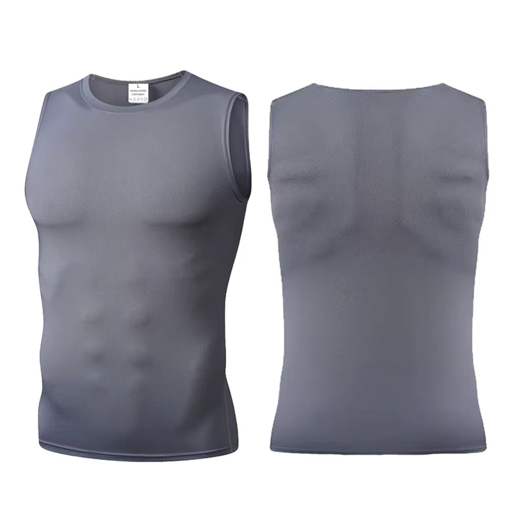 Hommes séchage rapide course T-Shirts Compression gilet sans manches séchage rapide Jersey chemise d