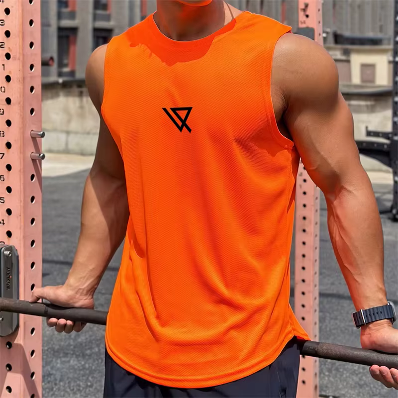 Débardeur à motifs géométriques simples pour hommes, mode été, sans manches, imprimé en 3D, gilet de