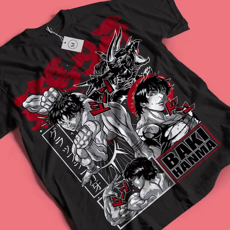 T-shirt baki, T-shirt baki hanma, T-shirt baki le grappler