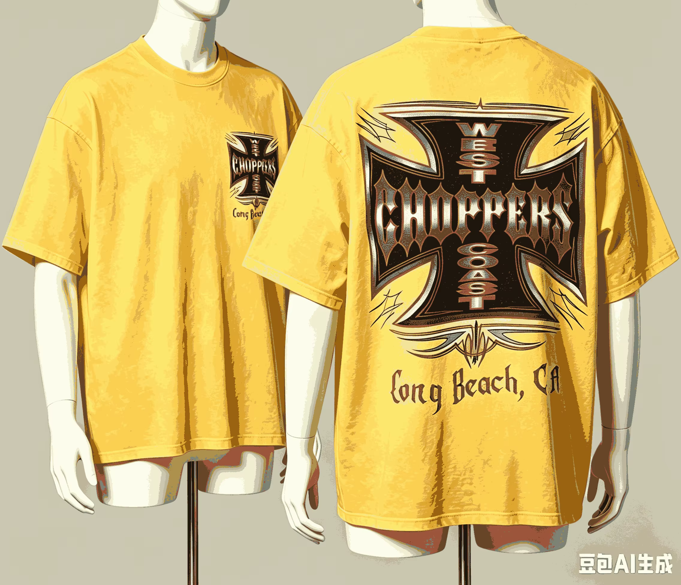 T-shirt West Coast Choppers pour les fans, unisexe, surdimensionné, à manches courtes, style streetw
