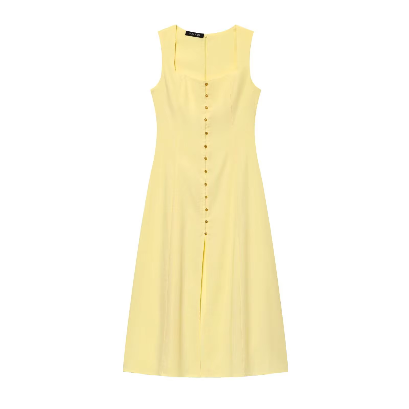 Robe longue élégante sans manches en lin uni à bouton unique, style gilet, pour femme, vêtement tran