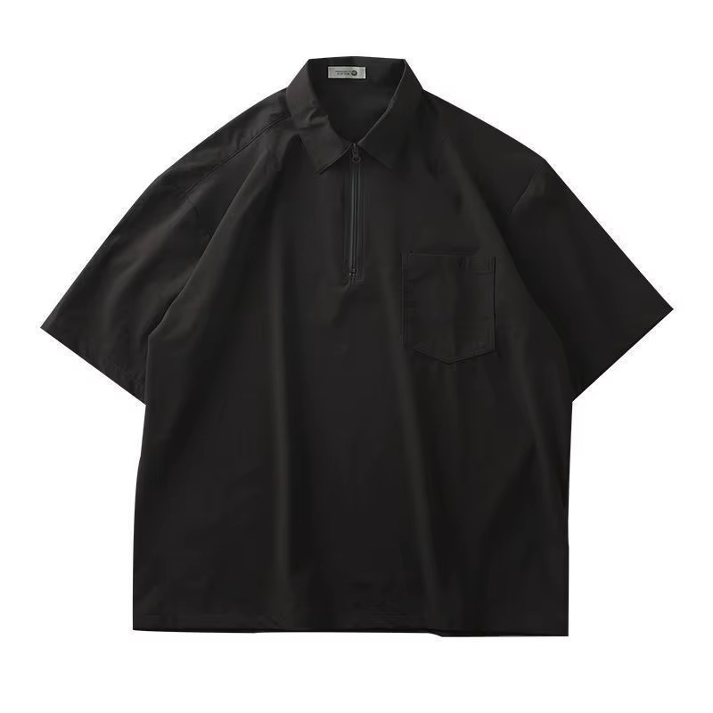 Polo d'été à manches courtes pour hommes, vêtements de travail de montagne américaine, chemise à rev