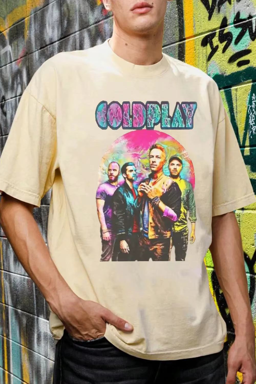 T-shirt unisexe tendance en coton à manches courtes et col rond pour homme et femme, coupe ample, id