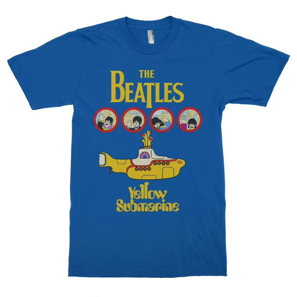 T-shirt The Beatles Yellow Submarine, style rock, nouvelle collection été 2026, mode décontractée po