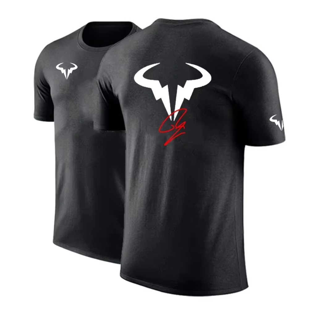 T-shirt en coton Rafael Nadal pour homme, style joueur de tennis, imprimé de haute qualité, manches 