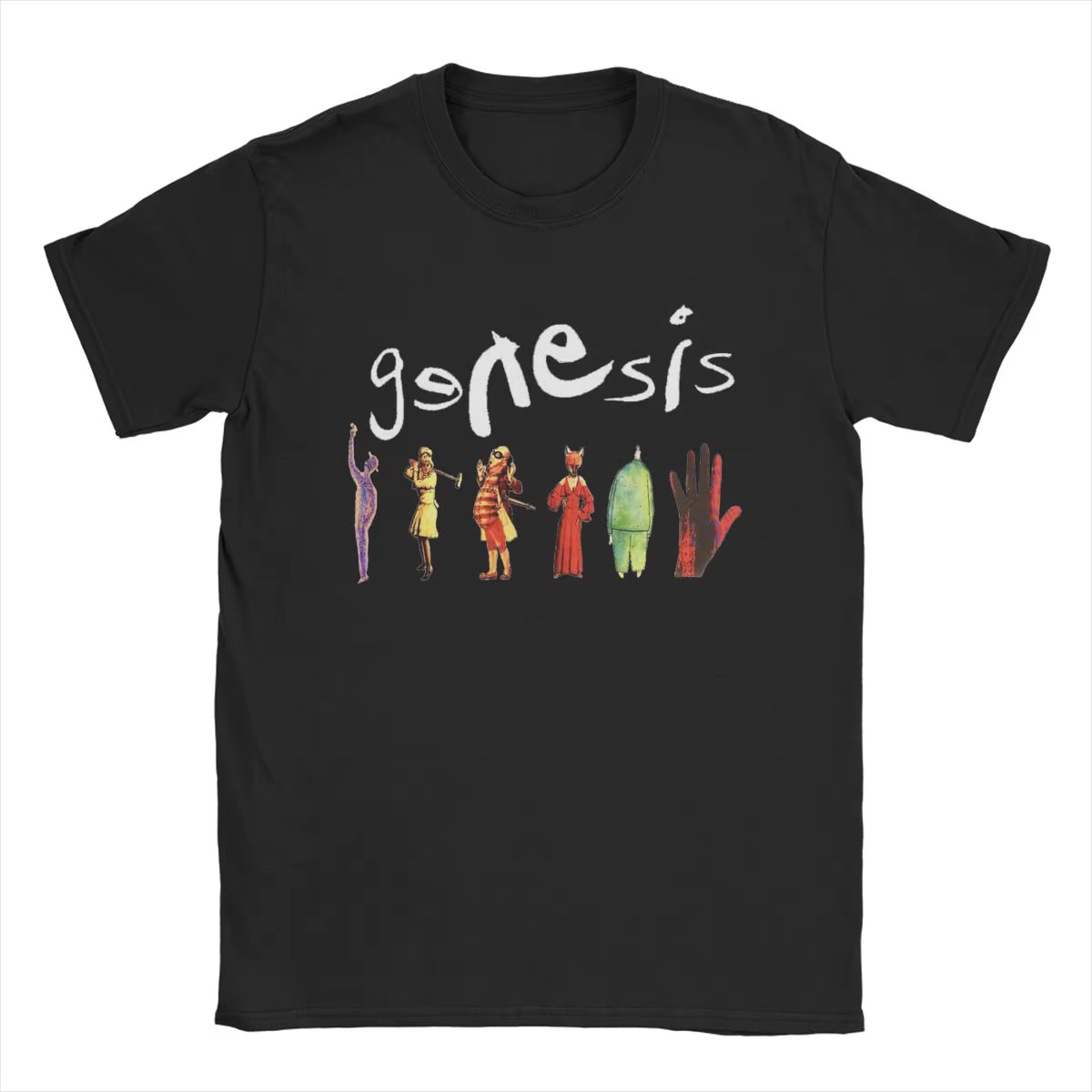 Genesis-T-shirt à manches courtes en pur coton pour homme, col rond, fête