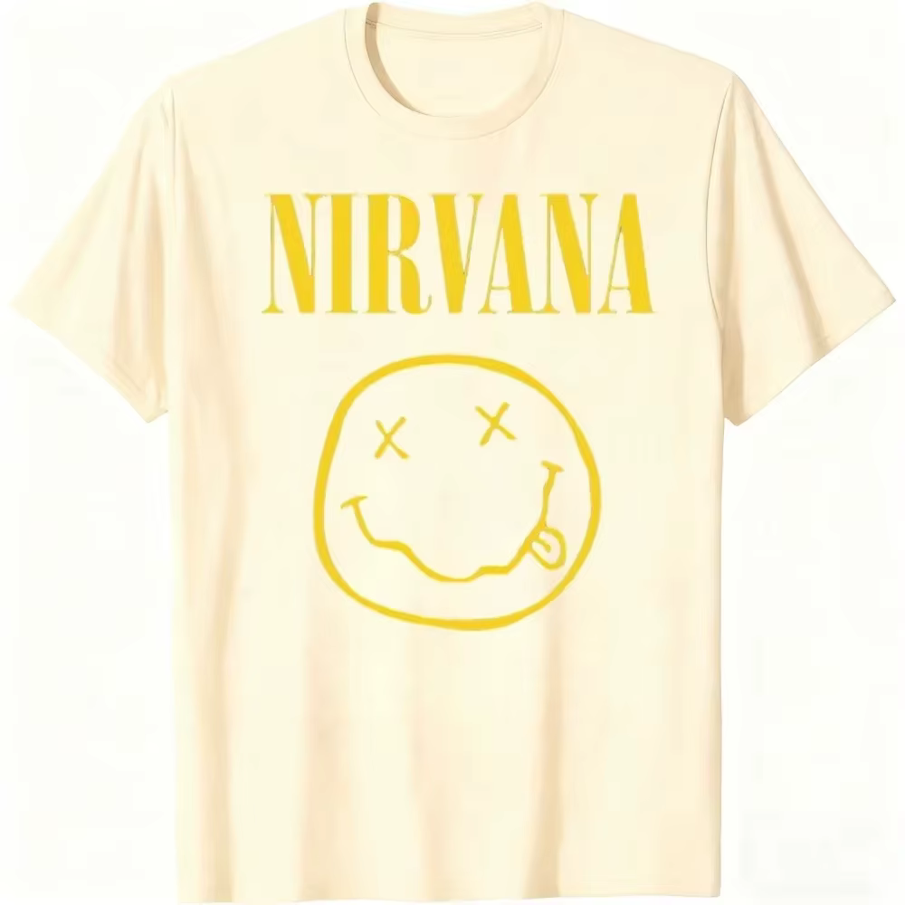 Nouveau T-shirt pour homme de la groupe de rock Nirvana, style hip-hop, t-shirt oversize Y2K pour ho