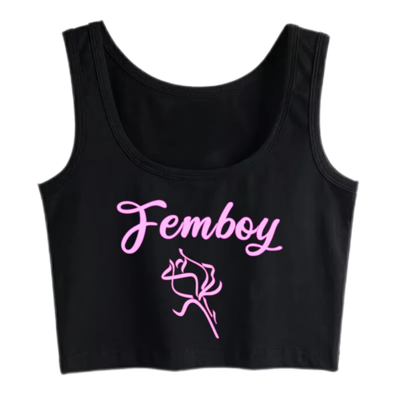 Femboy Rose Grunge Esthetische gothique Y2k débardeur été coton sport Fitness entraînement haut cour