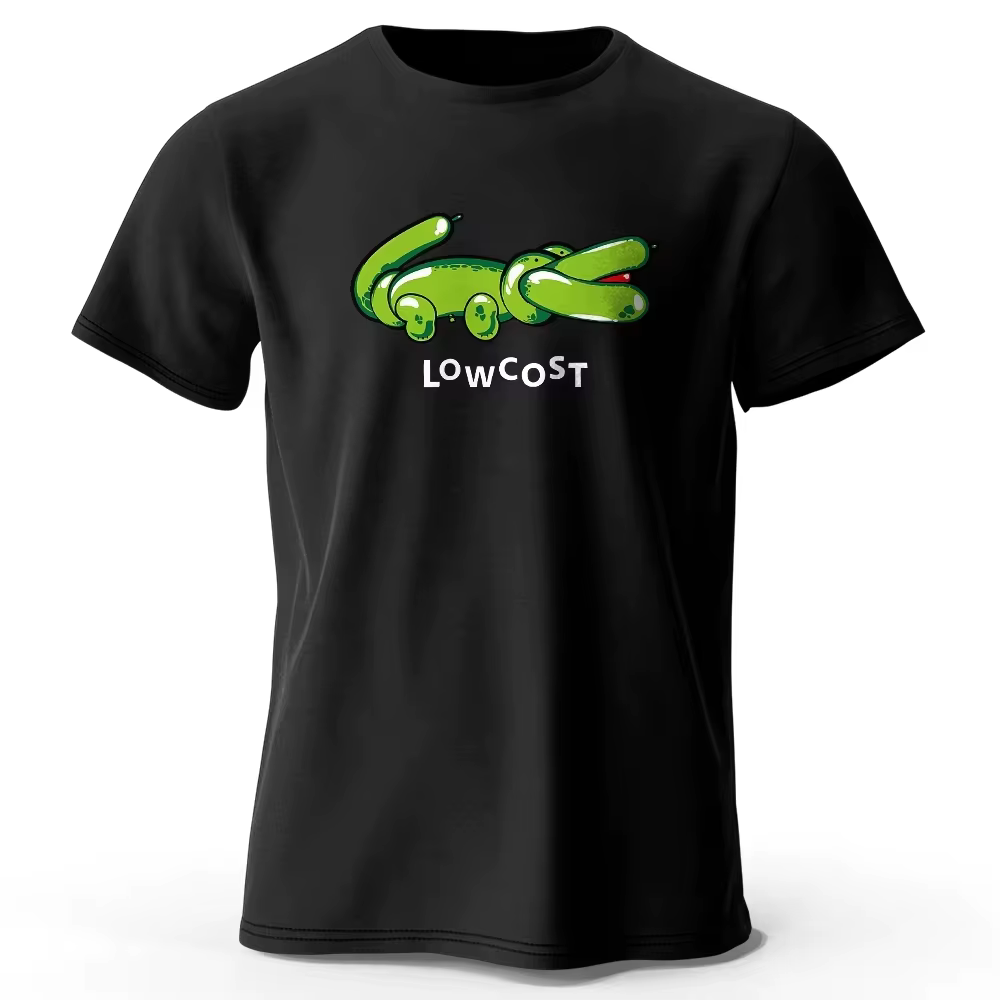 T-shirt en coton avec image de crocodile, parodie de meme, créatif et amusant, pour hommes et femmes
