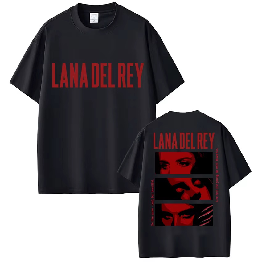 Chanteur Lana Del Rey graphique t-shirt hommes femmes mode Hip Hop 90s Vintage T-Shirts surdimension