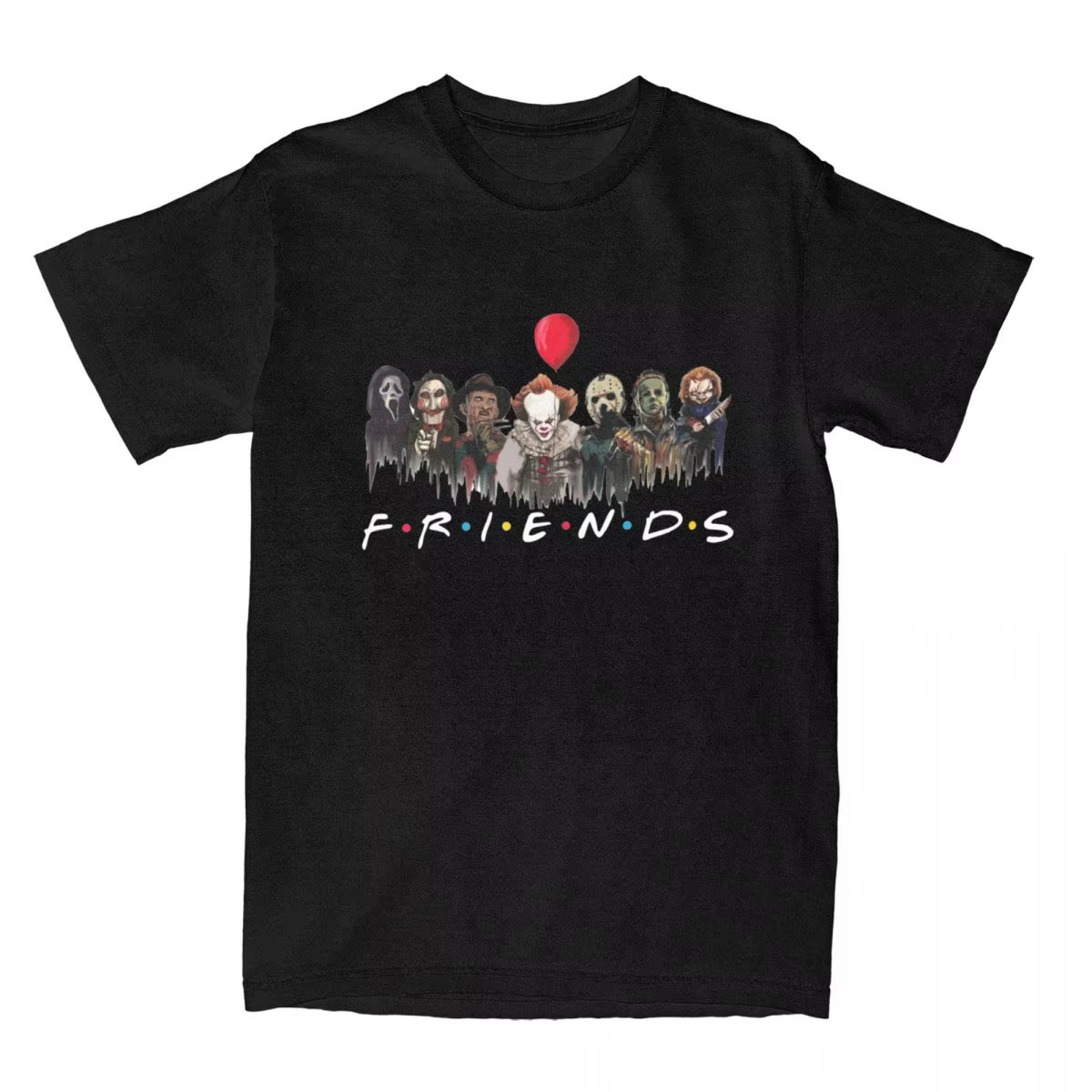 T-Shirt à Manches Courtes en Coton à Col Rond pour Homme et Femme, Vêtement d'Halloween, Film d'Horr
