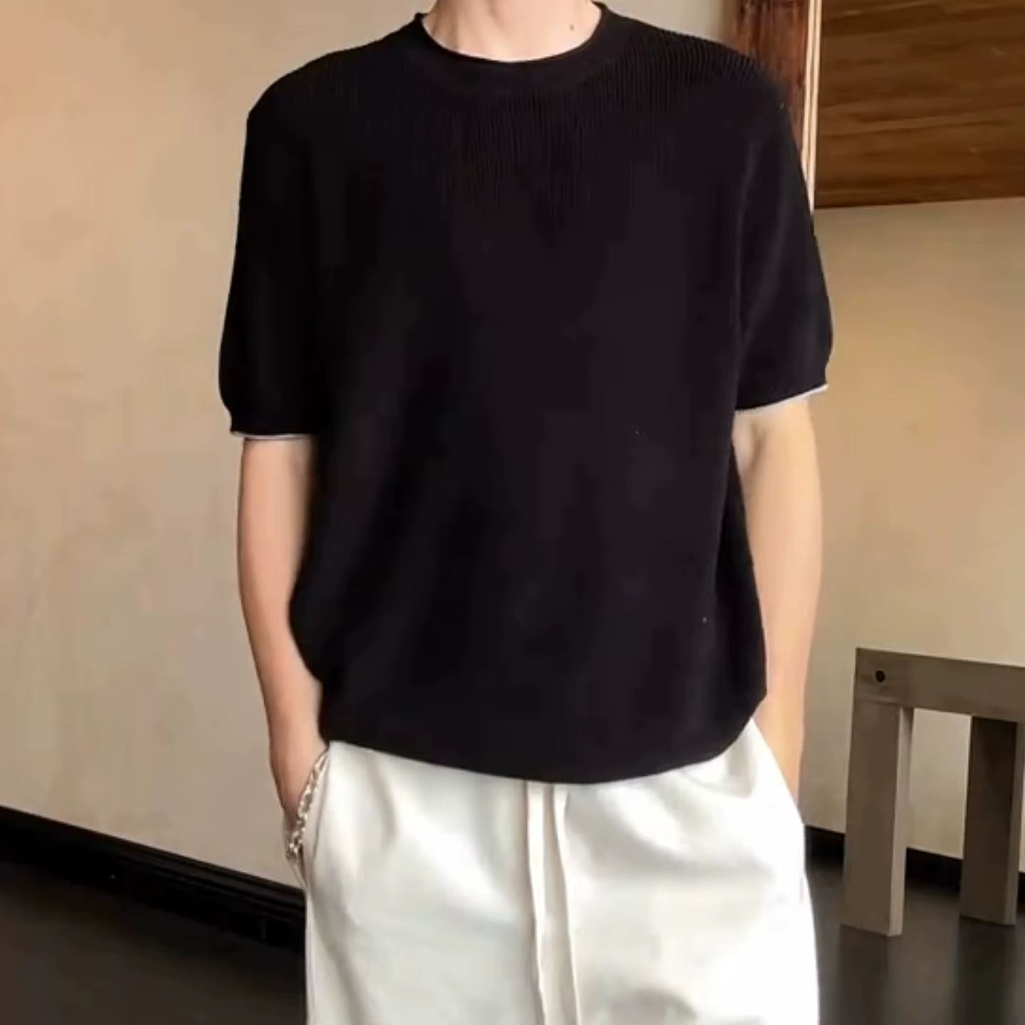 65Nouveau pull tricoté à col rond pour femme, idéal printemps-été, un haut tendance et décontracté à